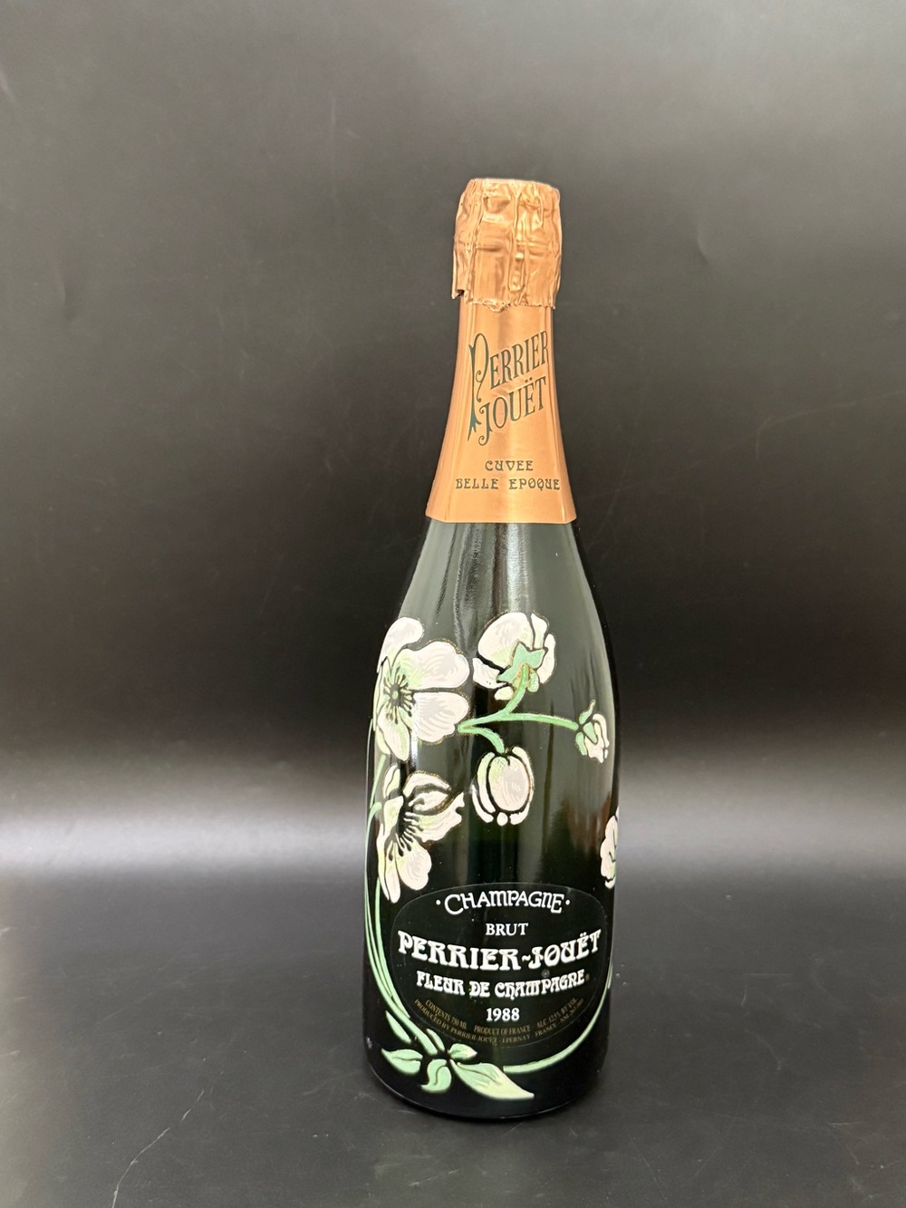 Vintage Perrier Jouet Belle Epoque 4 Champagne Flutes & Floral EMPTY Bottle Set - Picture 10 of 13